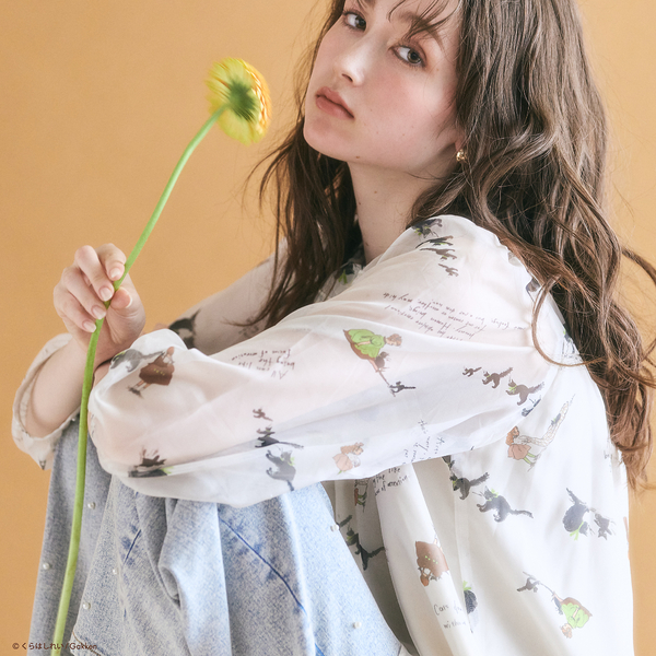 くらはしれいコラボ】クロネコPTピンタックフリルカラーブラウス