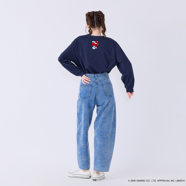 HELLO KITTY】 ハローキティ リボンモチーフデニム | レディース