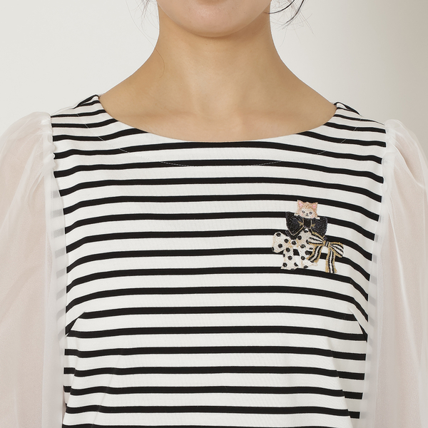 tシャツ 「22fabric」リボンコレクター/ボーダーカットソー レディース 22fabric】リボンコレクター/ボーダーカットソー | レディース