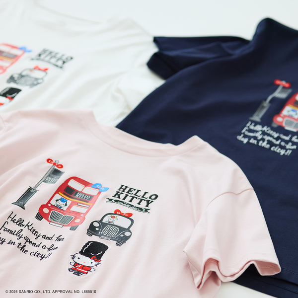 RE.仲里依紗　ハローキティ プリント 長袖Tシャツ フリーサイズ HELLO KITTY】ハローキティ ロンドンプリント刺繍Tシャツ | レディース