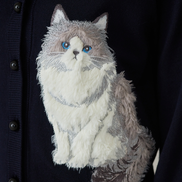 ねこ刺繍ニットカーディガン | レディースファッション【JUNIOR Online