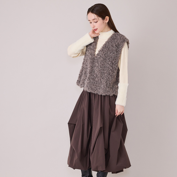 Vネックファーベスト | レディースファッション【JUNIOR Online Shop】