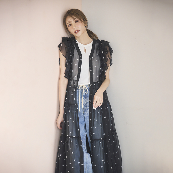モデル美香×Audie a Muses】ハートプリントティアードワンピース