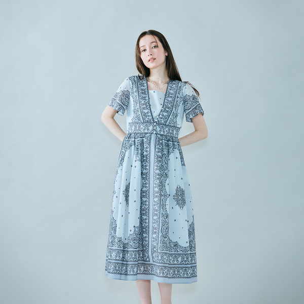 ペイズリーパネルプリントワンピース | レディースファッション