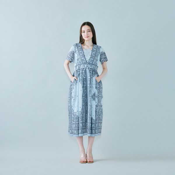 ペイズリーパネルプリントワンピース | レディースファッション