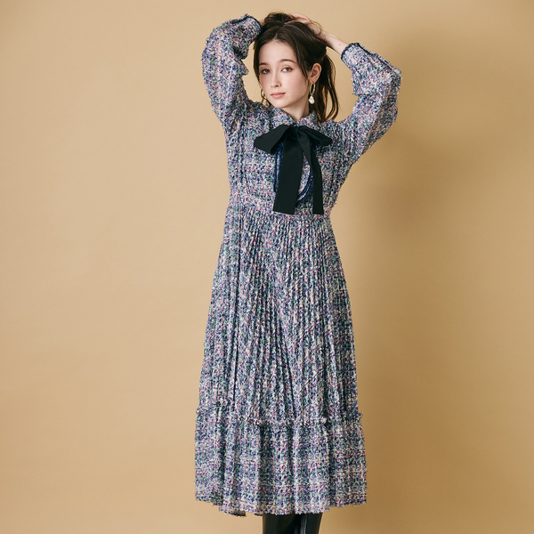 dogwear ファンシーツィードフリルワンピース　ハンドメイド dogwear ファンシーツィードフリルワンピースハンドメイド