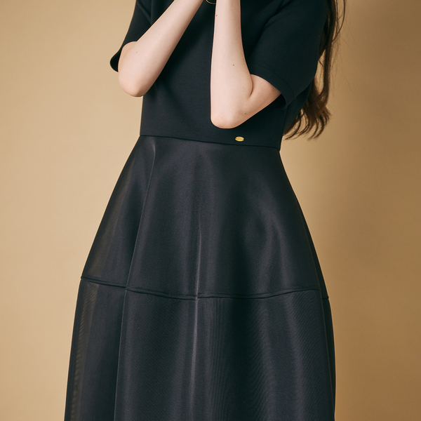 M－StyleLuxeコラボワンピース M-StyleLuxeコラボ】【人気のため追加】メッシュスカート