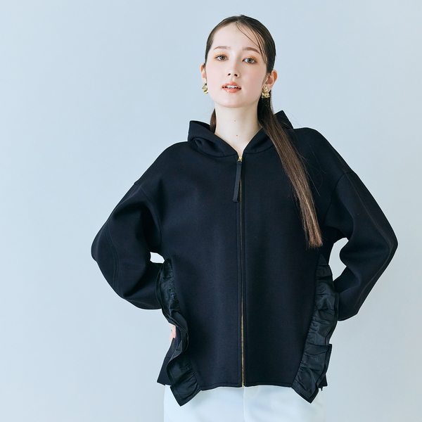 フリル付きジップアップパーカー | レディースファッション【JUNIOR