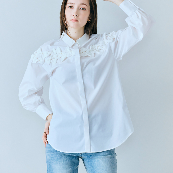 リボン付きシャツブラウス | レディースファッション【JUNIOR Online