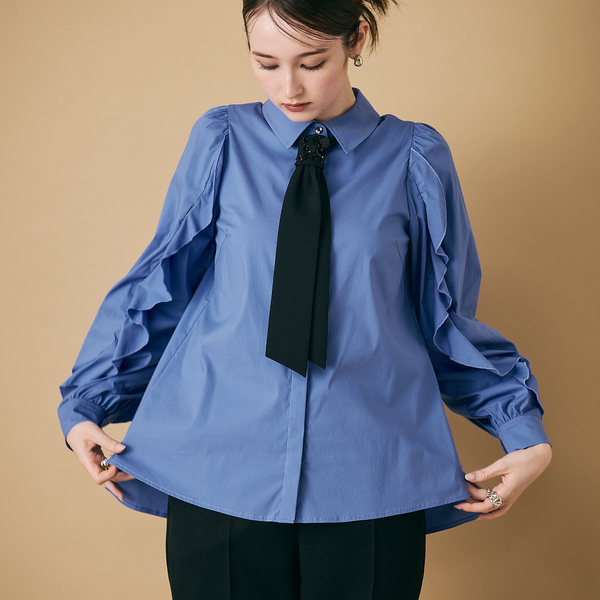 ビジューネクタイ付きシャツ | レディースファッション【JUNIOR Online