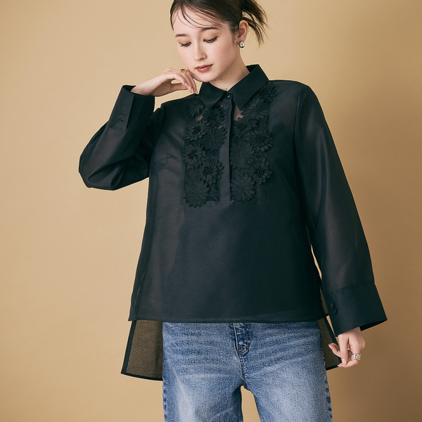 立体フラワーモチーフ付きブラウス | レディースファッション【JUNIOR