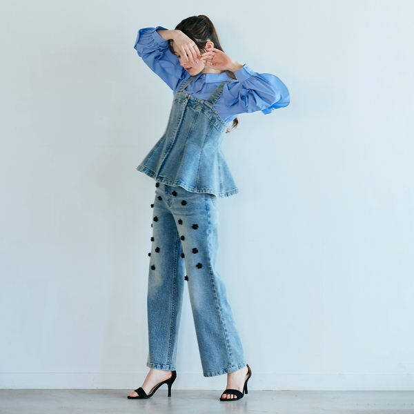 ビジュー付きブーツカットデニム | レディースファッション【JUNIOR