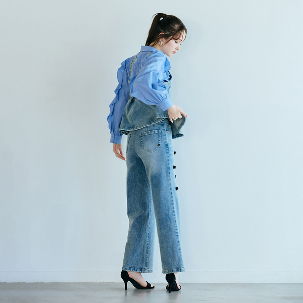 ビジュー付きブーツカットデニム | レディースファッション【JUNIOR