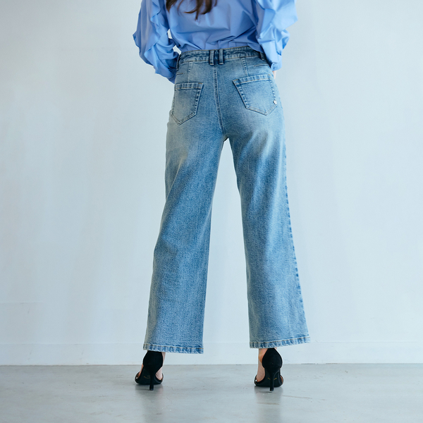 ビジュー付きブーツカットデニム | レディースファッション【JUNIOR