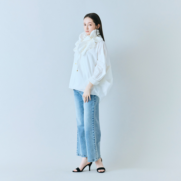 SCULPTOR レース付きブーツカットデニム フレア S SCULPTOR レース付きブーツカットデニム フレア S