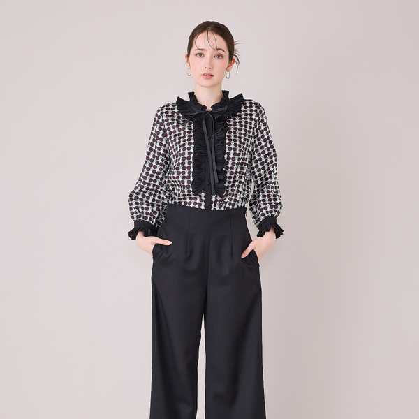 ワイドシルエットサロペットパンツ/ BLACK | レディースファッション