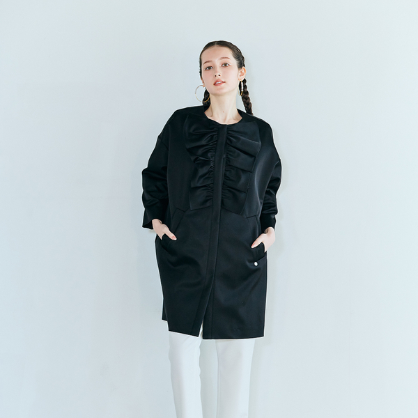 リボンフリルコクーンコートジャケット | レディースファッション