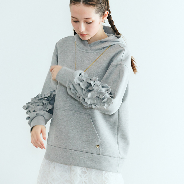 フラワーモチーフ付きパーカー | レディースファッション【JUNIOR