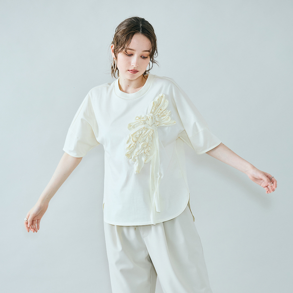 レースノーカラーブラウス／オーディア ミューズ（Audie a Muses）
