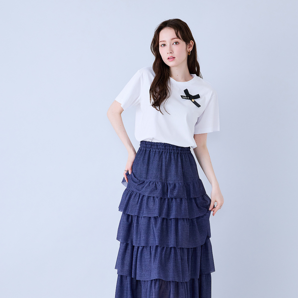 Audie a Musesロゴ入りリボンカットソー | レディースファッション