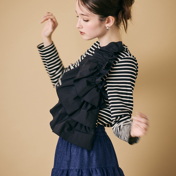 ショルダーフリル付きカットソー | レディースファッション【JUNIOR