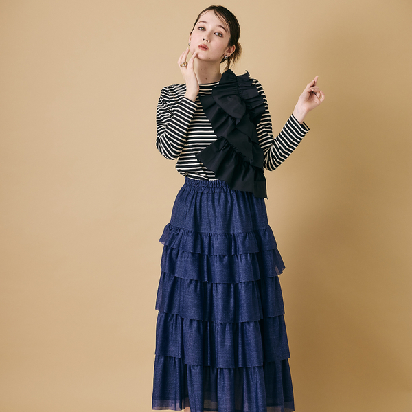 ショルダーフリル付きカットソー | レディースファッション【JUNIOR