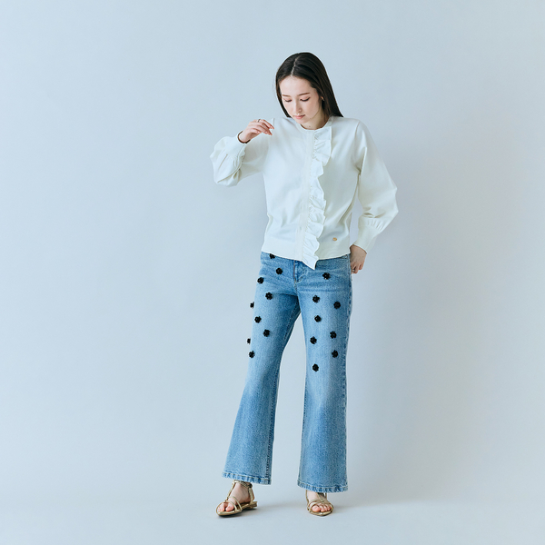 フリル付き釦開きカーディガン | レディースファッション【JUNIOR