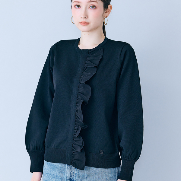 フリル付き釦開きカーディガン | レディースファッション【JUNIOR