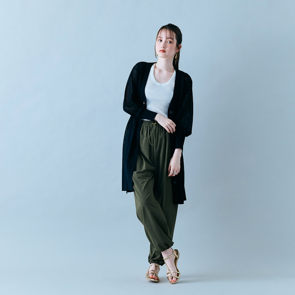 美品✨2024 ドゥーズィエムクラス シアー ロングカーディガン ブラック Deuxieme Classe（ドゥーズィエムクラス）の「Shake code V
