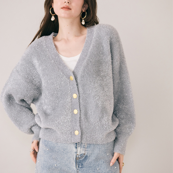 orimi sparkle knit blouse カーディガン ラメ 24aw orimi sparkle knit blouse カーディガン ラメ 24aw orimi sparkle