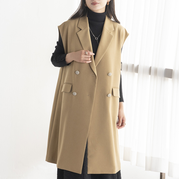 雑誌掲載】ダブルボタンロングジレ | レディースファッション【JUNIOR