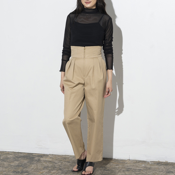 エウクレイド（EUCLAID）/ハイウエスト撥水タックパンツ ハイウエスト撥水タックパンツ | レディースファッション【JUNIOR