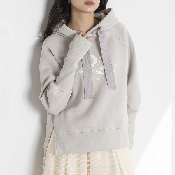 tシャツ フロッキープリント裏起毛フーディ レディース axes femme tシャツ フロッキープリントトレーナー レディース
