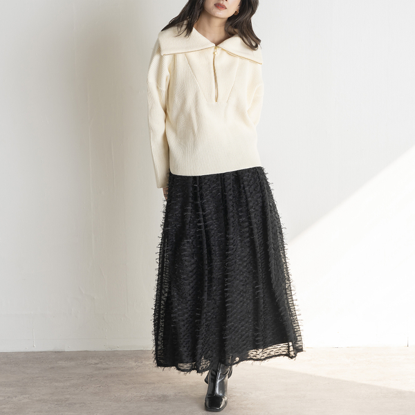 ハーフジップニットプルオーバー | レディースファッション【JUNIOR