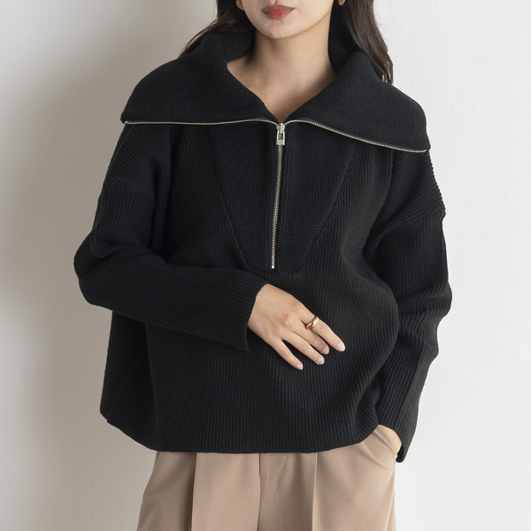 ハーフジップニットプルオーバー | レディースファッション【JUNIOR