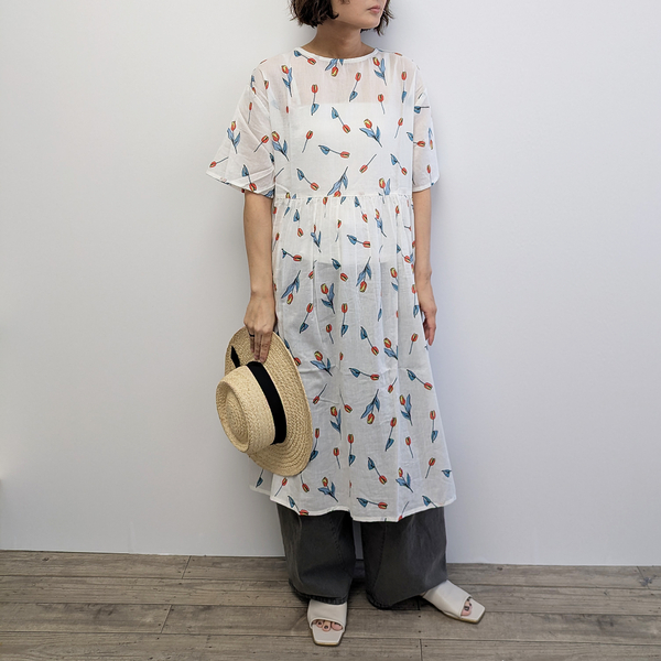 コットン100％】チューリップ柄2WAYワンピース | レディース