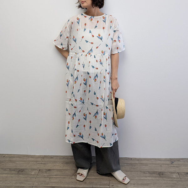 コットン100％】チューリップ柄2WAYワンピース | レディース