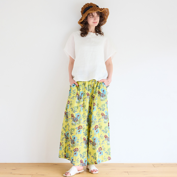 ST.JOHN セントジョン コットン　ストレート　柄　花柄　パンツ　レディース p25322-p25323-0.jpg
