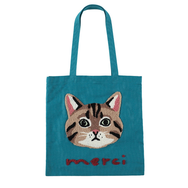シェニール刺繍トートバッグ/ティーグルキャット | レディース