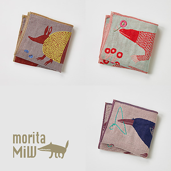 moritaMiW》どうぶつガーゼタオルハンカチ | レディース